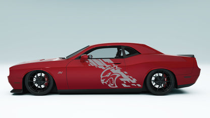 Dodge Challenger Digital Splash Demon Logo Side Decals, Stickers & Graphics.