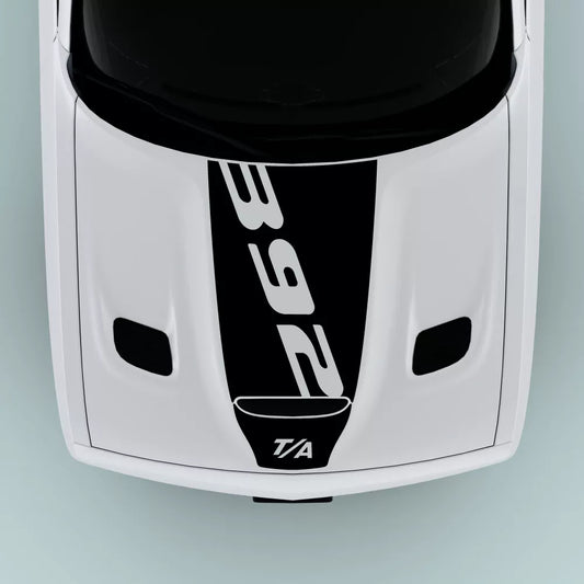 2015-2023 Dodge Challenger 392 T/A text hood decal in black on hood