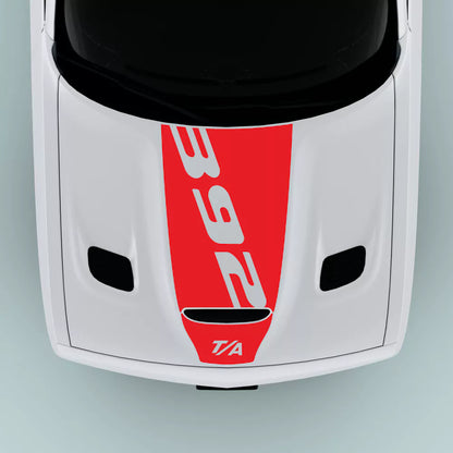 2015-2023 Dodge Challenger 392 T/A text hood decal in red on hood