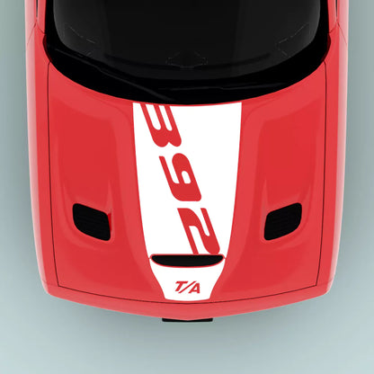 2015-2023 Dodge Challenger 392 T/A text hood decal in white on hood