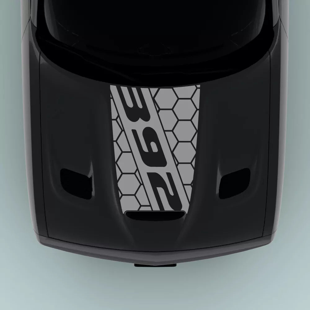2015-2023 Dodge Challenger 392 Text hood decal in gray