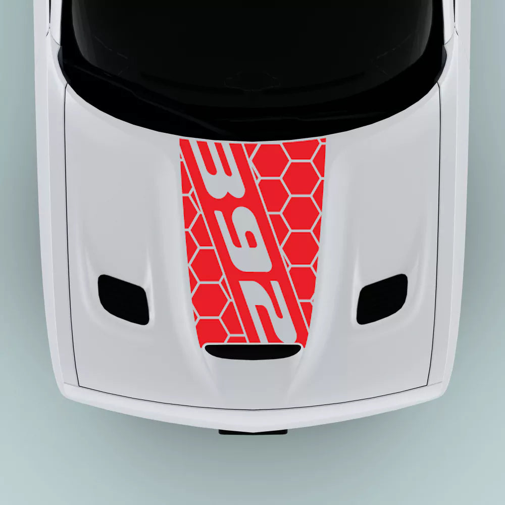 2015-2023 Dodge Challenger 392 Text hood decal in red