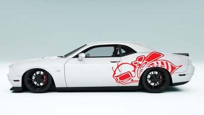 Dodge Challenger Scat Pack Big Stinger Bee Side Decals, Stickers & Graphics.