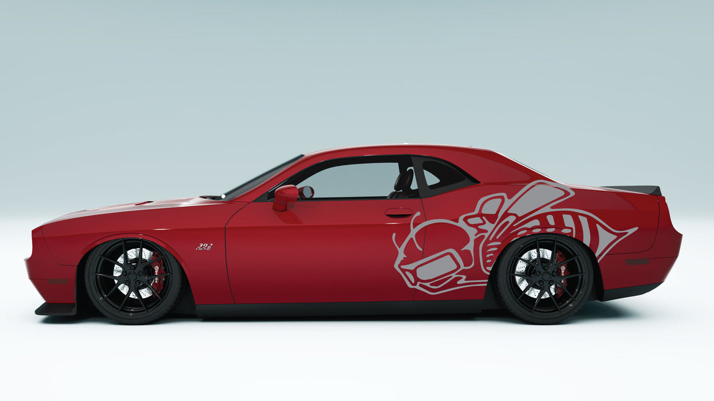 Dodge Challenger Scat Pack Big Stinger Bee Side Decals, Stickers & Graphics.