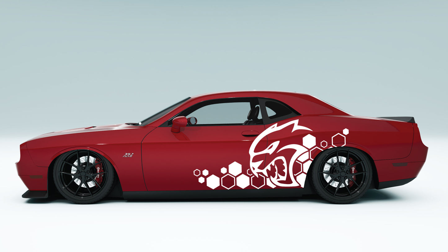 Dodge Challenger Demon Honey Comb Side Decals, Stickers & Graphics.