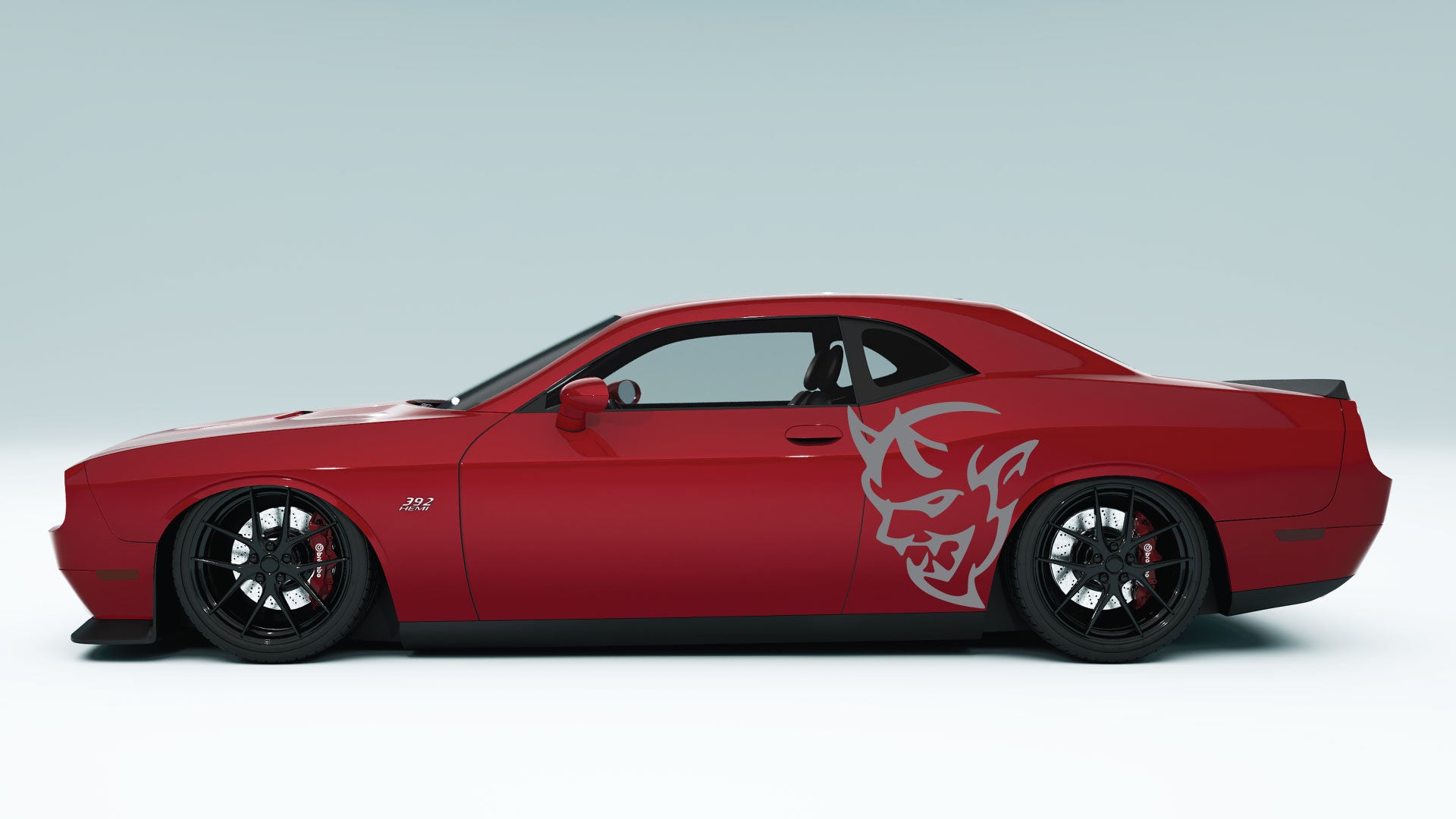 Dodge Challenger Demon Face Side Decals, Stickers & Graphics.