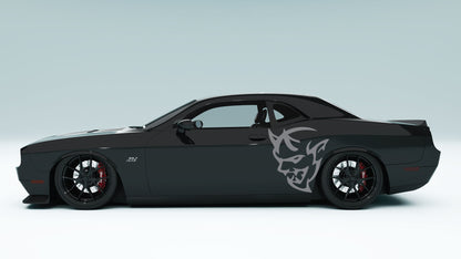 Dodge Challenger Demon Face Side Decals, Stickers & Graphics.