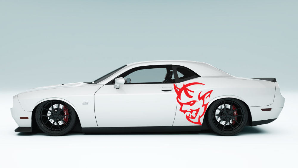 Demon Face SRT side Decals and Graphics for Dodge Challenger