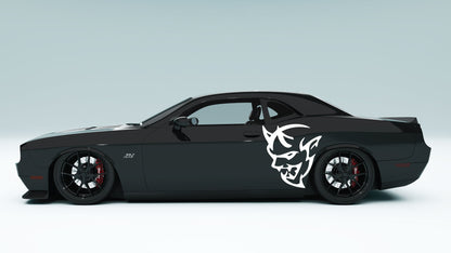 Dodge Challenger Demon Face Side Decals, Stickers & Graphics.