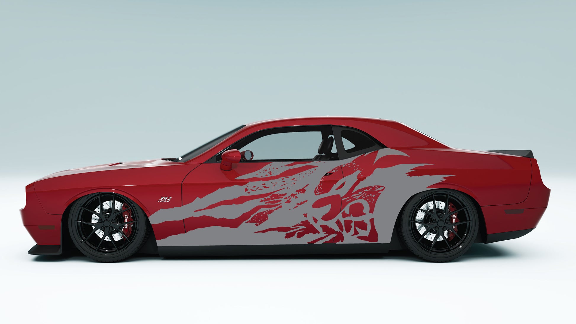 Grunge Cat Side Decals Stickers & Graphics for Dodge Challenger.