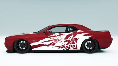 Grunge Cat Side Decals Stickers & Graphics for Dodge Challenger.