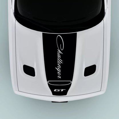 2015-2023 Dodge Challenger GT text hood decal in black on hood