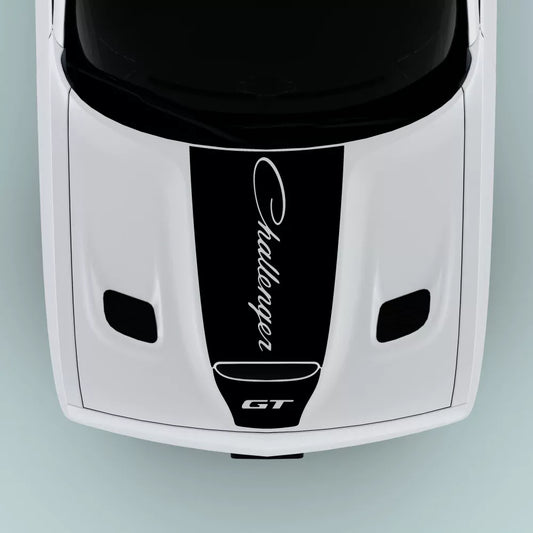 2015-2023 Dodge Challenger GT text hood decal in black on hood