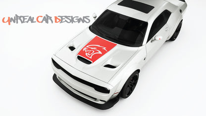 SRT logo and Text hood Decals, Graphics For Dodge Challenger.