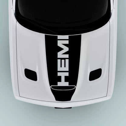 Black Hemi Text hood decal for 2015-2023 Dodge Challenger hood