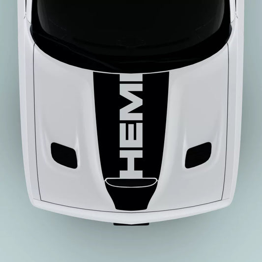 Black Hemi Text hood decal for 2015-2023 Dodge Challenger hood