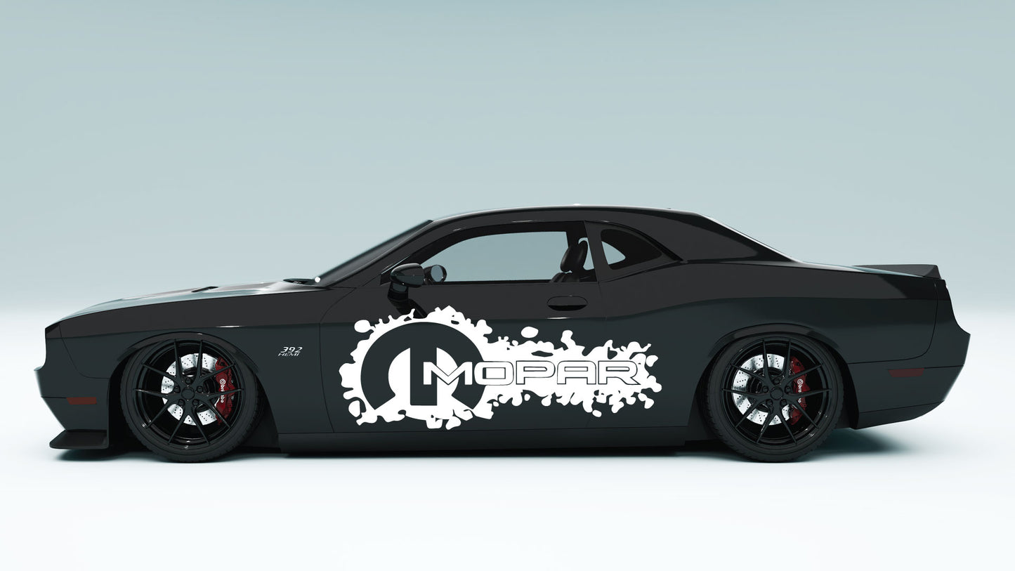 Dodge Challenger Mopar Big logo Side Decals, Stickers & Graphics.