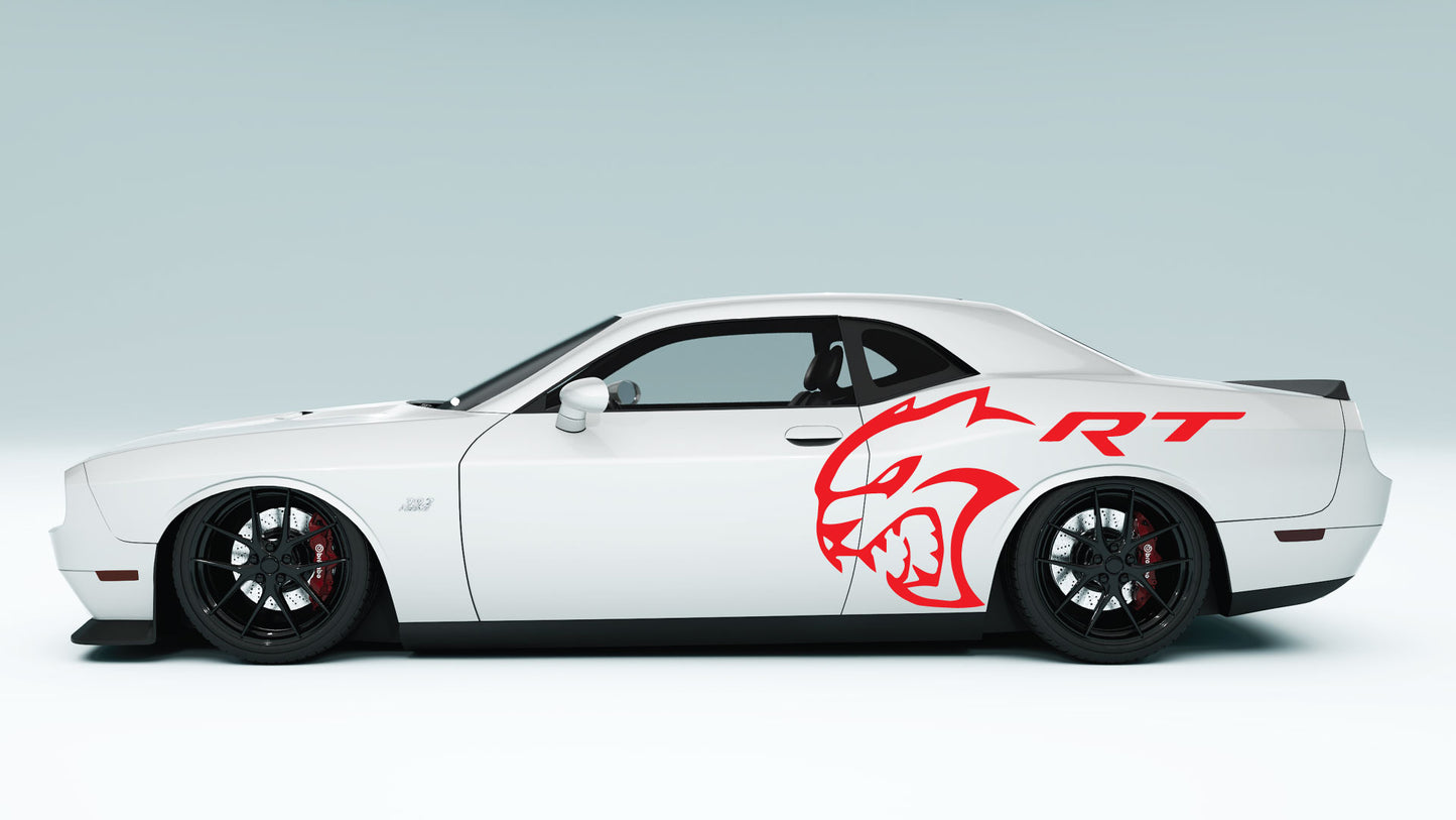 Dodge Challenger R/T Demon logo Side Decals, Stickers & Graphics.