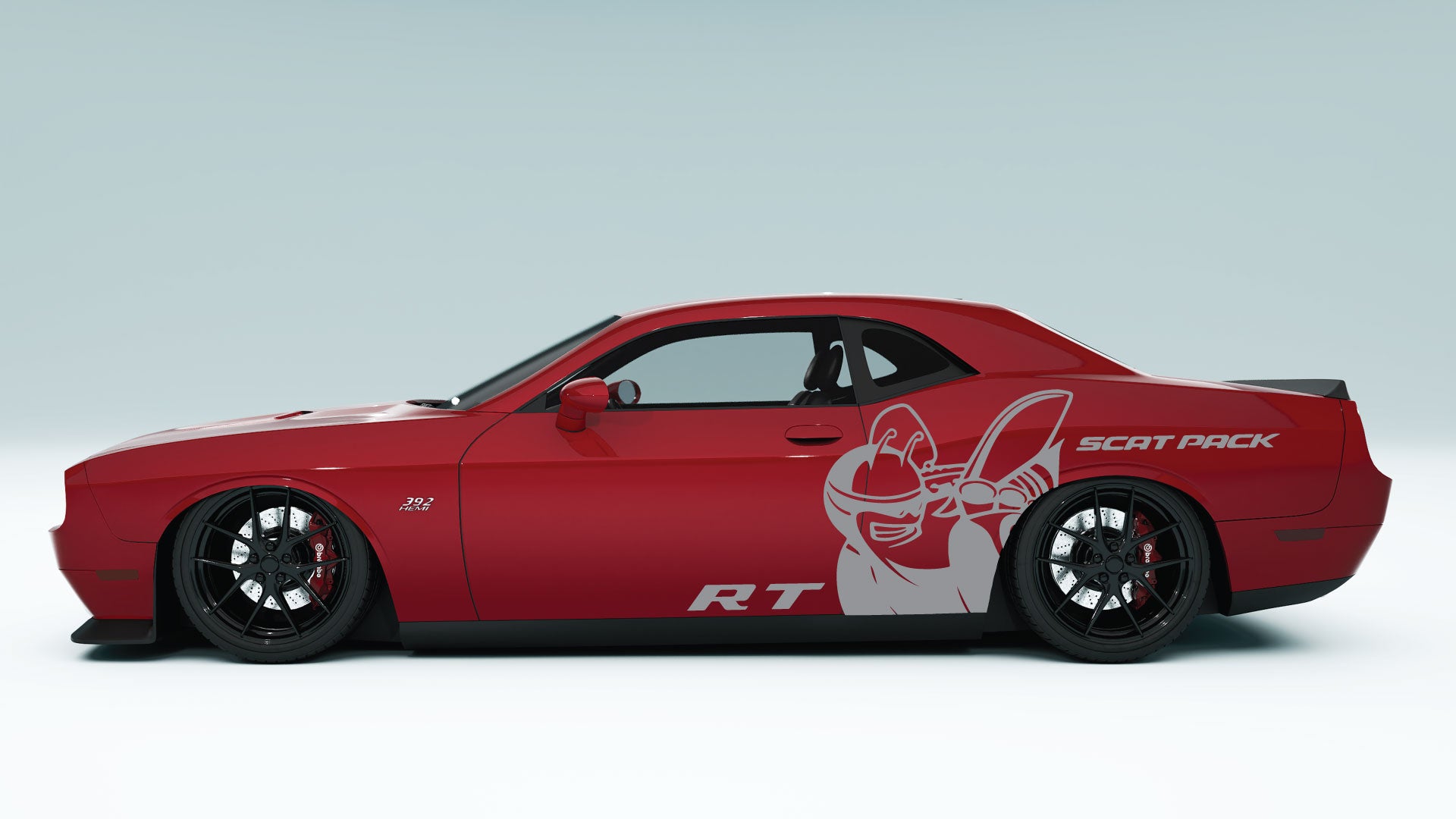 Dodge Challenger R/T Scat Pack Big logo Side Decals, Stickers & Graphics.