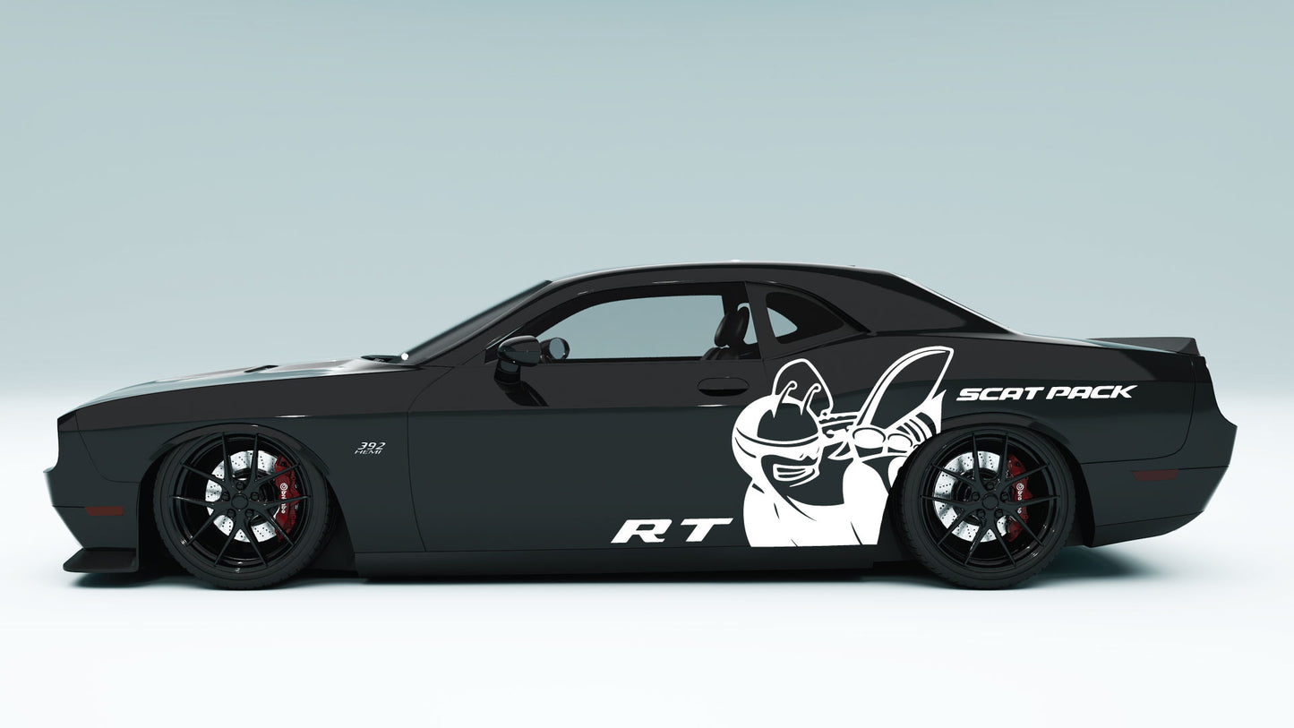 Dodge Challenger R/T Scat Pack Big logo Side Decals, Stickers & Graphics.