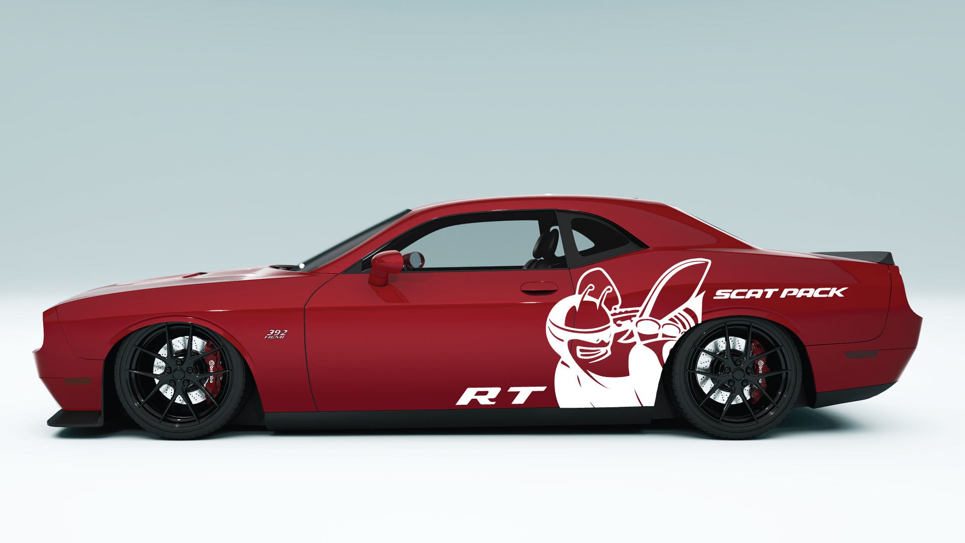 Dodge Challenger R/T Scat Pack Big logo Side Decals, Stickers & Graphics.