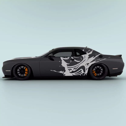 Gray 2015-2023 Dodge Challenger Scat Pack Mud Splash Side Decals for side vinyl graphics