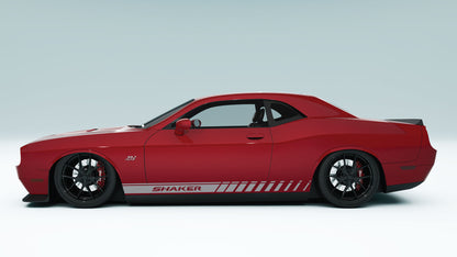 Dodge Challenger Shaker Text Rocker Stripes Side Decals, Stickers & Graphics.