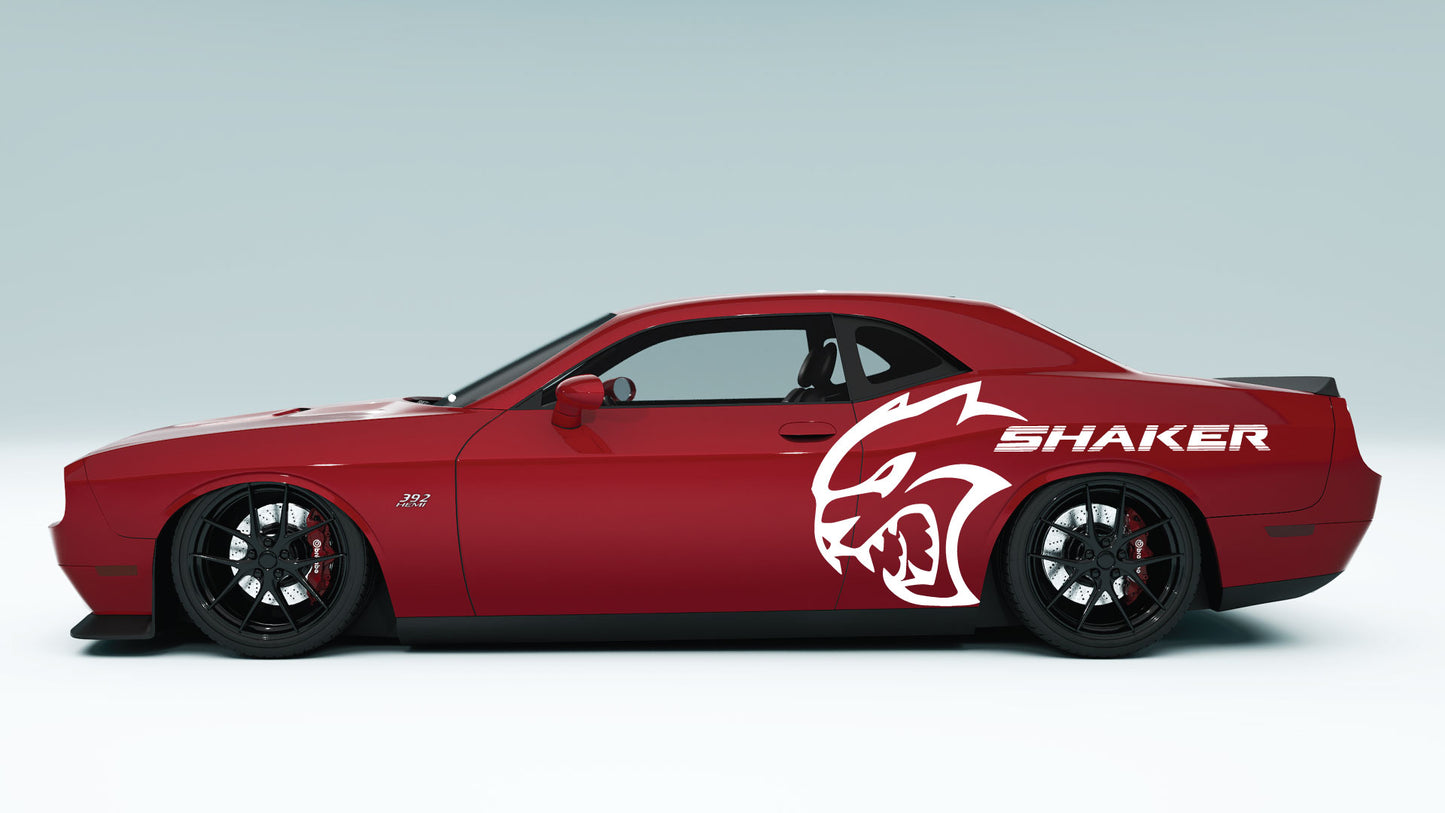 Dodge Challenger Shaker Big Demon Logo Side Decals, Stickers & Graphics.