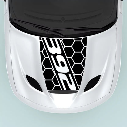 Dodge Charger 2015-2023 hood center with black 392 text honey comb style vinyl decal