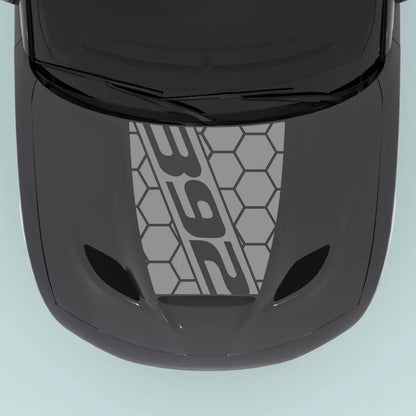 Dodge Charger 2015-2023 hood center with gray 392 text honey comb style vinyl decal