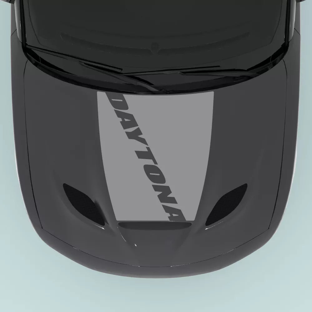 Dodge Charger Daytona gray hood decal 2015 2023 for hood center with Daytona text vinyl graphic