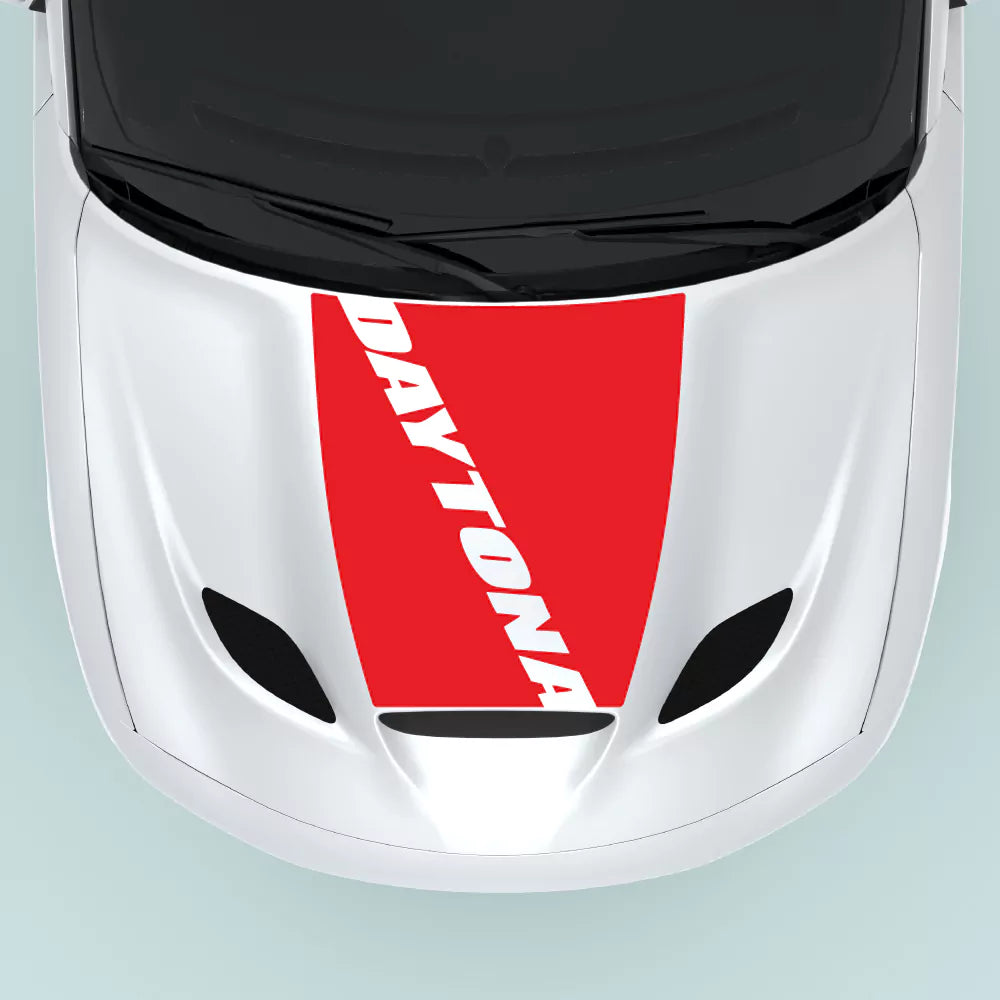 Dodge Charger Daytona red hood decal 2015 2023 for hood center with Daytona text vinyl graphic