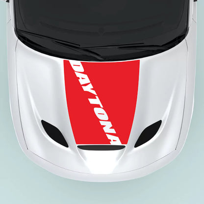 Dodge Charger Daytona red hood decal 2015 2023 for hood center with Daytona text vinyl graphic
