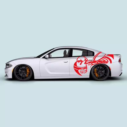 Dodge Charger Evil Bee rear quarter door decals red driver and passenger side 2011-2023