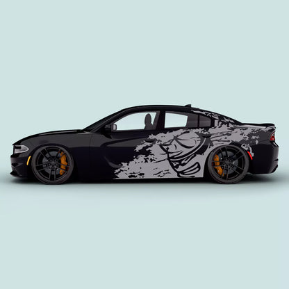 Dodge Charger grunge horned Scat Pack bee side decals gray on driver and passenger doors