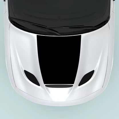 Dodge Charger hood decal 2015 2023 in black installed on hood center