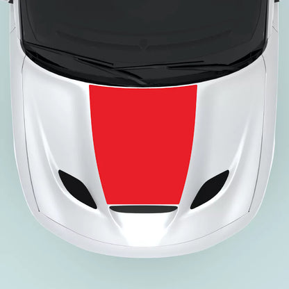 Dodge Charger hood decal 2015 2023 in red installed on hood center