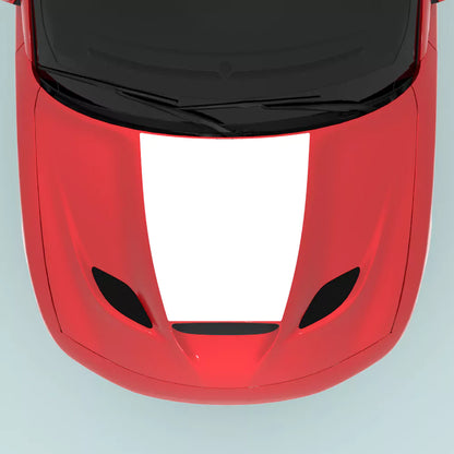 Dodge Charger hood decal 2015 2023 in white installed on hood center
