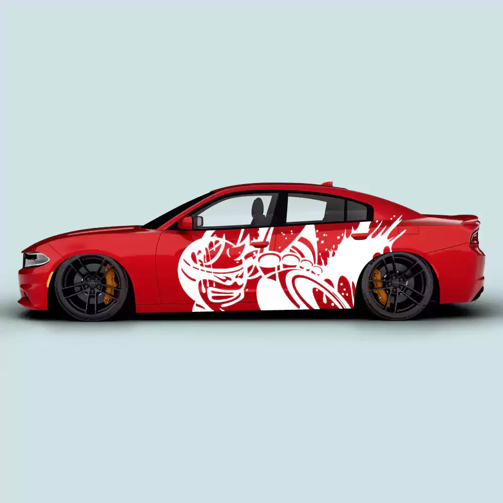 Dodge Charger 2011-2023 Scat Pack Bee splatter door decals in white on driver and passenger side doors
