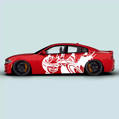 Dodge Charger 2011-2023 Scat Pack Bee splatter door decals in white on driver and passenger side doors