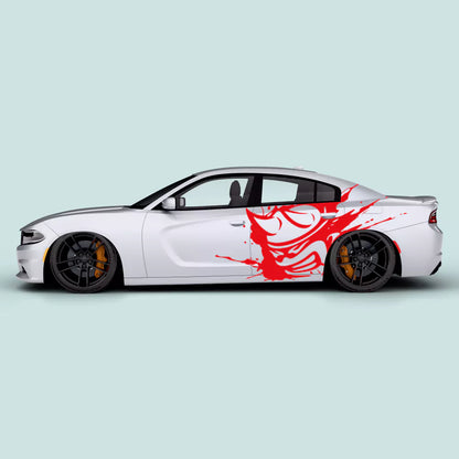 Dodge Charger Scat Pack splash side door decal red vinyl installed on driver and passenger doors