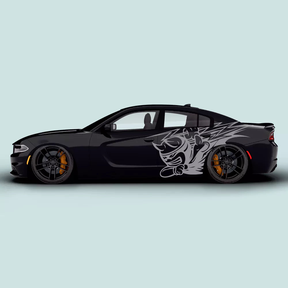 Dodge Charger Scat Pack Thunder side door gray decal on driver and passenger doors