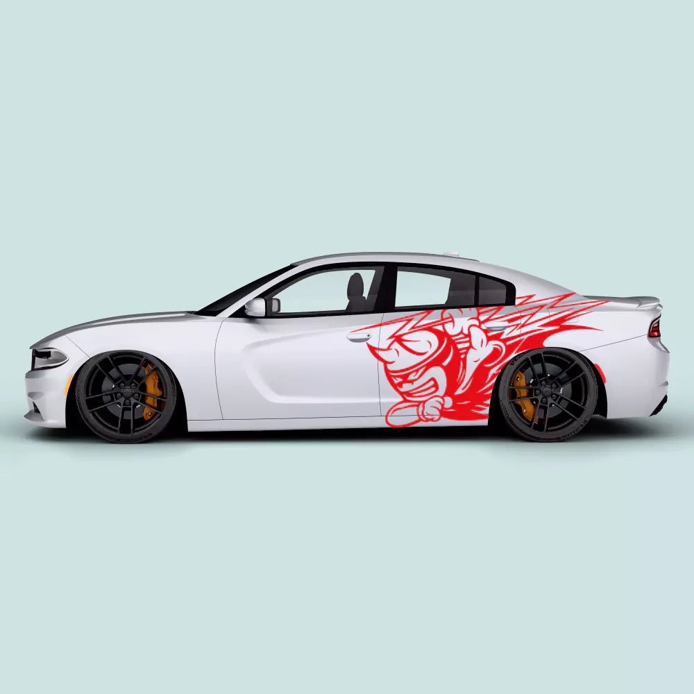 Dodge Charger Scat Pack Thunder side door red decal on driver and passenger doors