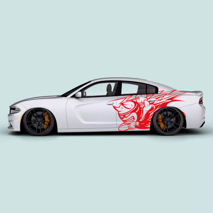 Dodge Charger Scat Pack Thunder side door red decal on driver and passenger doors