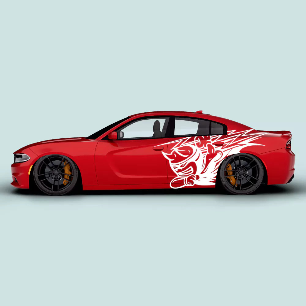 Dodge Charger Scat Pack Thunder side door white decal on driver and passenger doors