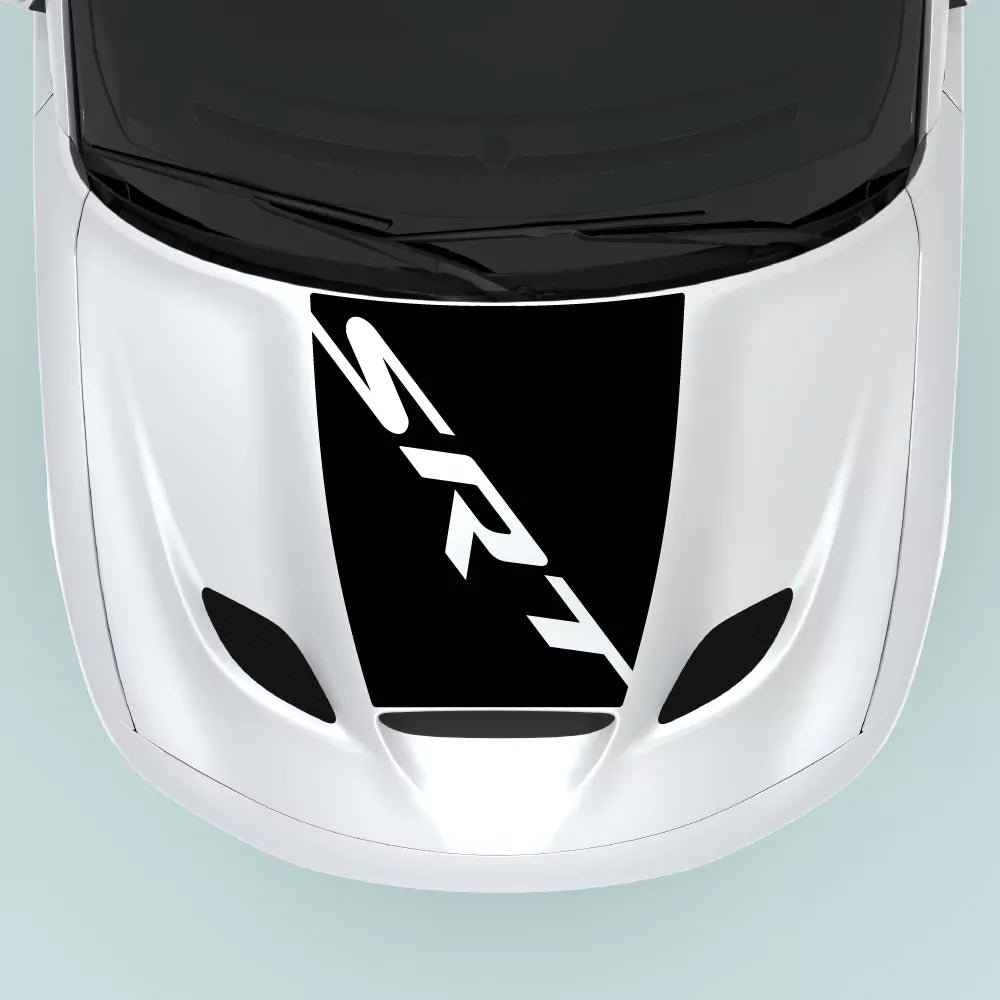 Dodge Charger 2015-2023 Charger SRT Text hood center decal in black vinyl graphics