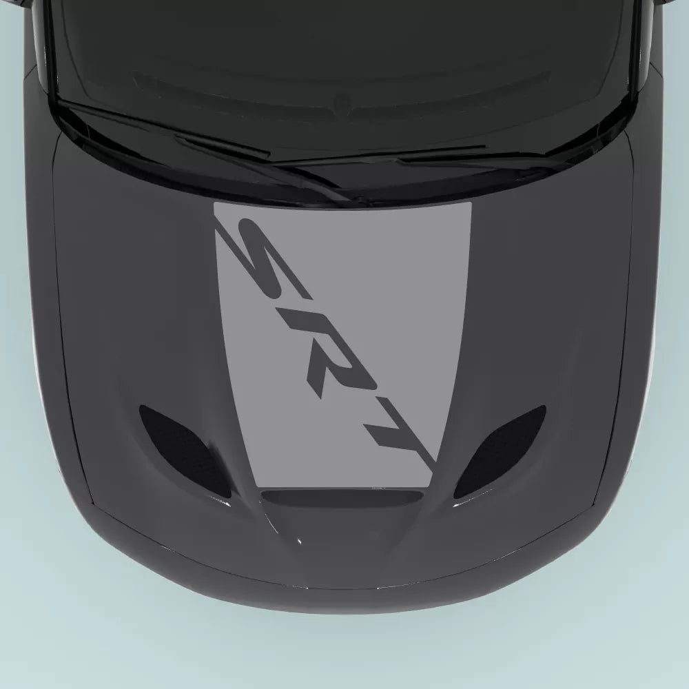 Dodge Charger 2015-2023 Charger SRT Text hood center decal in grey vinyl graphics