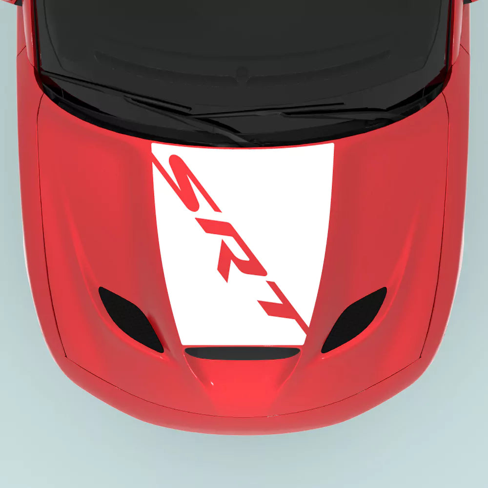 Dodge Charger 2015-2023 Charger SRT Text hood center decal in white vinyl graphics