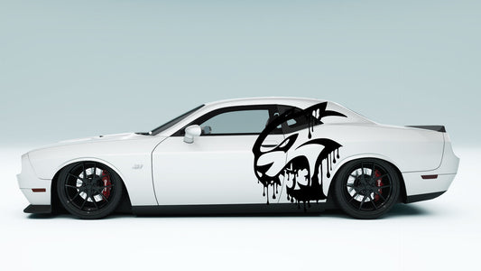 Drippy CAT Big logo Side Decals Stickers & Graphics for Dodge Challenger.