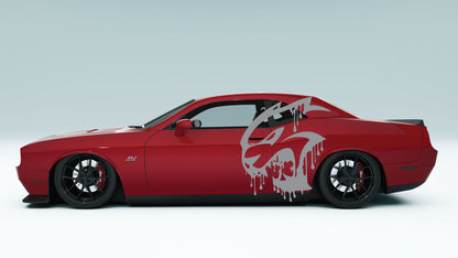 Drippy CAT Big logo Side Decals Stickers & Graphics for Dodge Challenger.